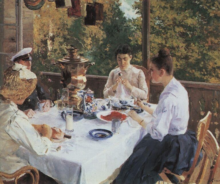 Al tavolo da tè di Konstantin Korovin (1888)